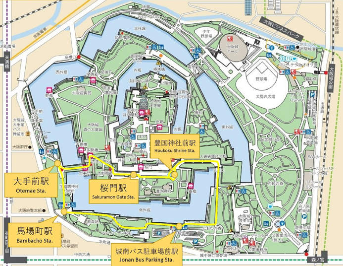 ロードトレイン エレクトリックカー 特別史跡 大阪城公園 ロードトレイン エレクトリックカー 特別史跡 大阪城公園